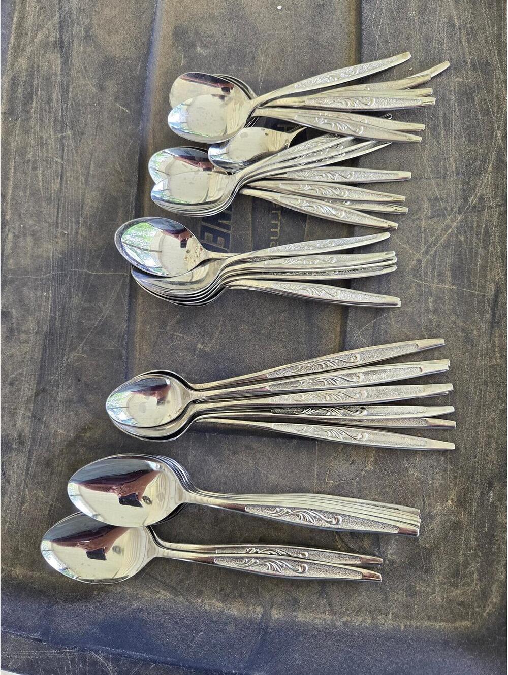 CAS1 Carlton 64 pieces Stainless flatware pieces, Silverware  mcm decor